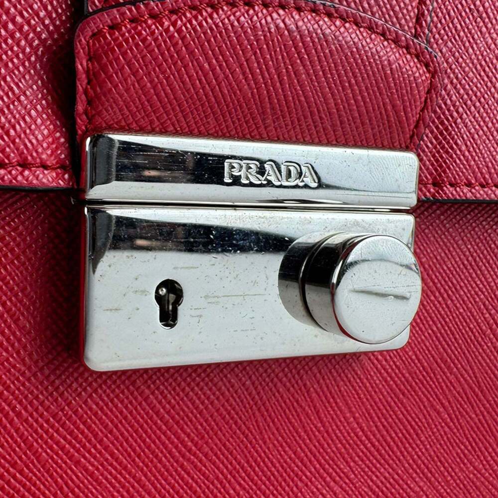 PRADA Red Leather Shoulder Bag - Picture 12 of 13